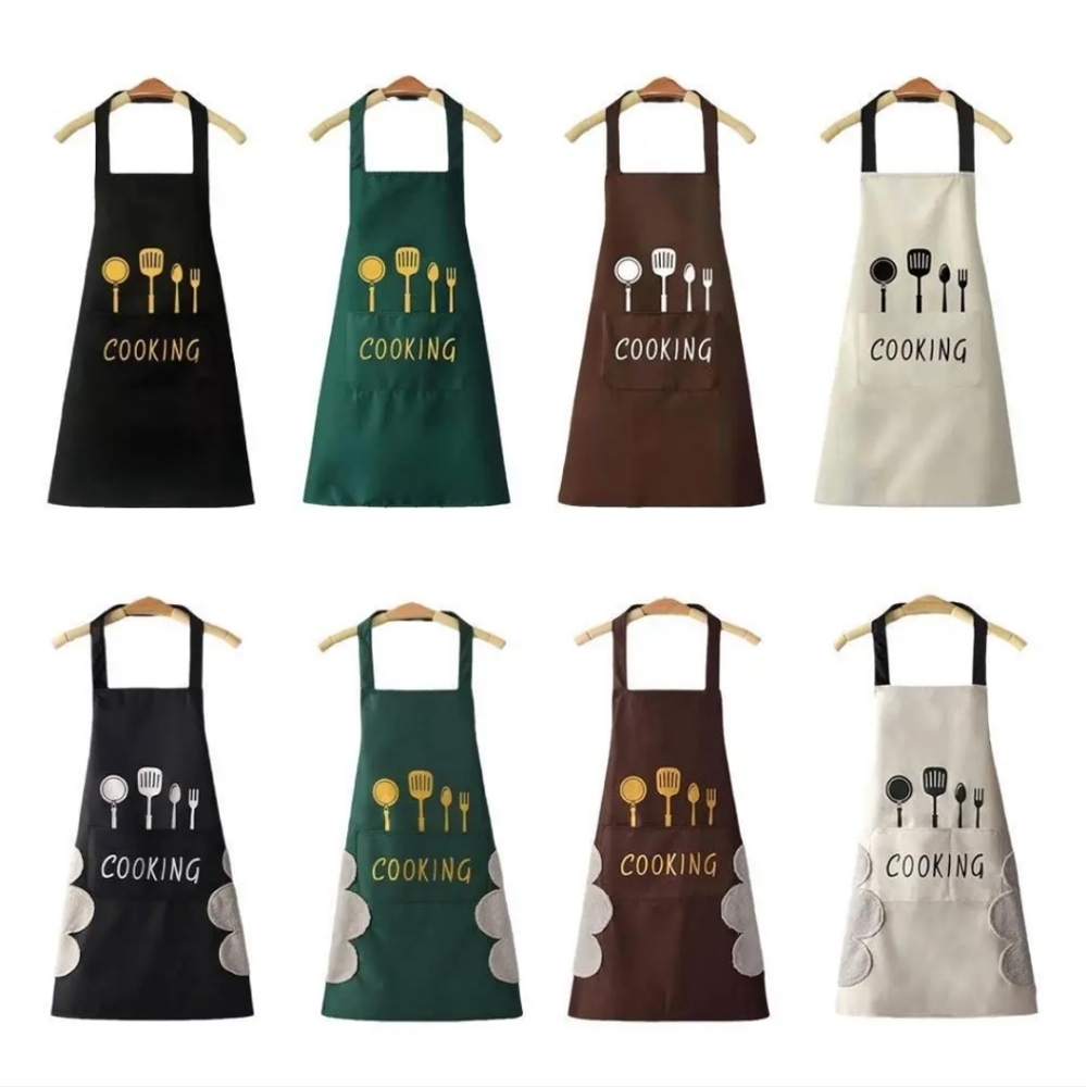 Apron with hand wipe